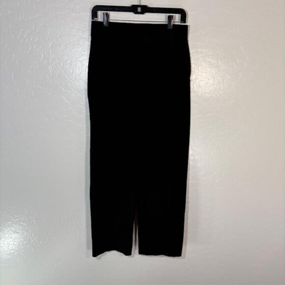 Eileen Fisher Pants Womens Small Black Pull On Knit Straight Leg Ankle Made USA - Picture 1 of 6